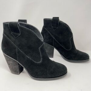 Vince Camuto Hadrian Leather Ankle Booties Black Size 8.5M